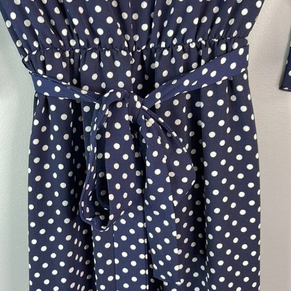 ORANGE CREEK / Pinkblush NWT Maternity Post Bump Dress Navy Polka Dot Tier S - Picture 6 of 11